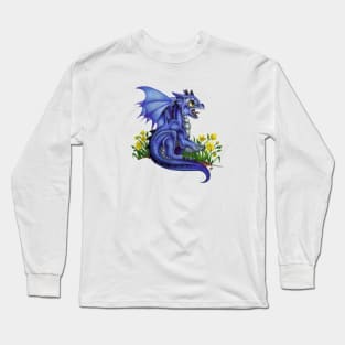 Adorable Dark Blue Indigo Baby Dragon Long Sleeve T-Shirt